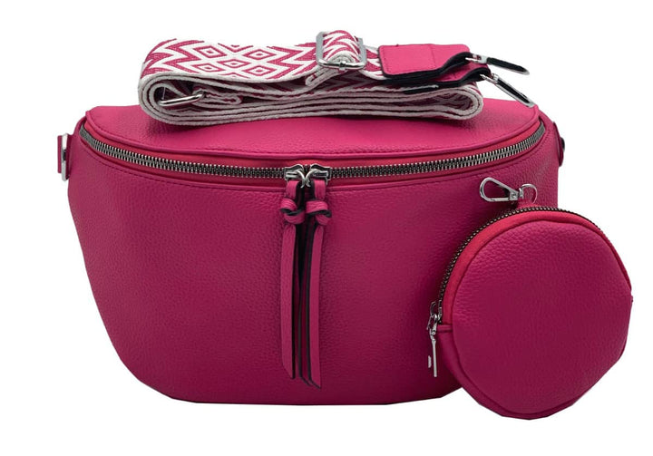 stylx Crossbody Bag Damen Leder Breiter Gurt Handtasche Umhängetasche Moderne Taschen mit breitem Sc