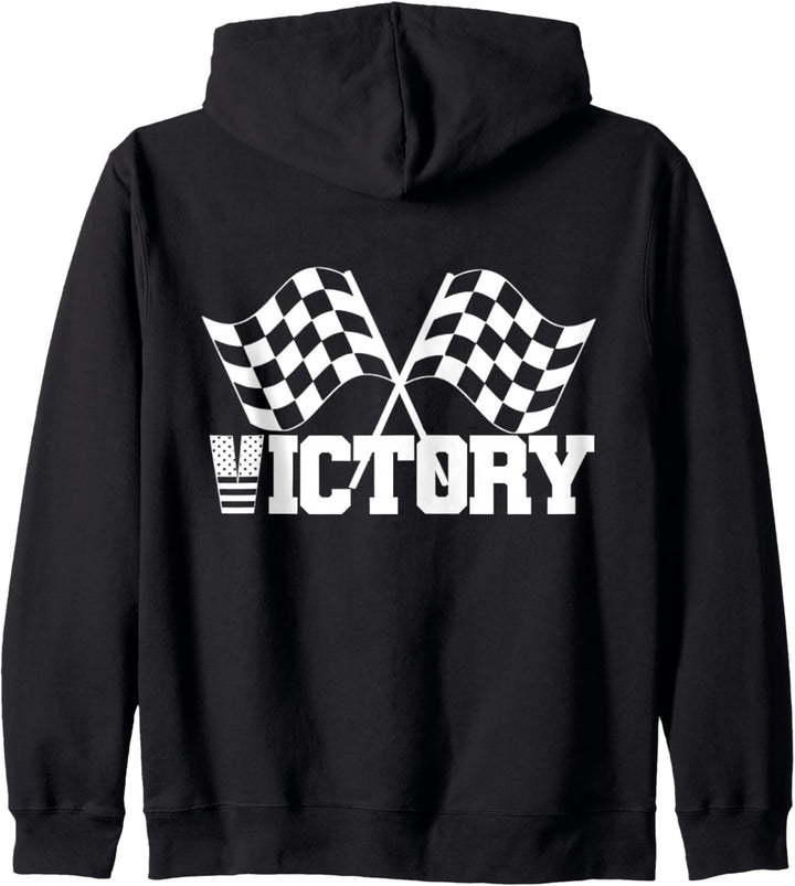 VICTORY Checkered White Flag Race LOVE CREATIVE COLLECTION Kapuzenjacke