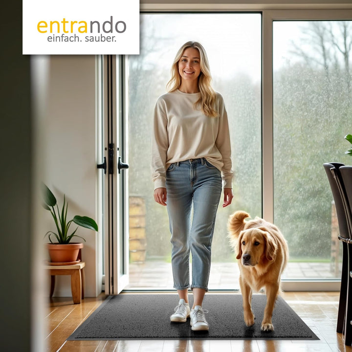 Entrando Schmutzfangmatte - für innen und aussen, wetterfest, waschbar, rutschfest - ideal für Flur,
