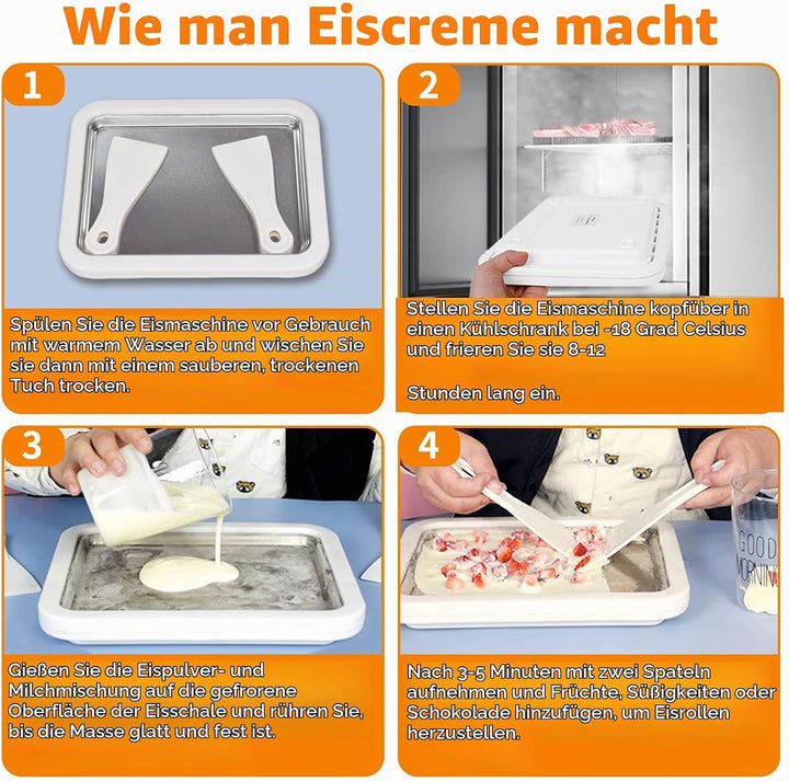 Eismaschine mit 2 Spateln, Eisplatte Eis Rolls für Kinder und Familien, Eiscreme Maschine, Eisplatte