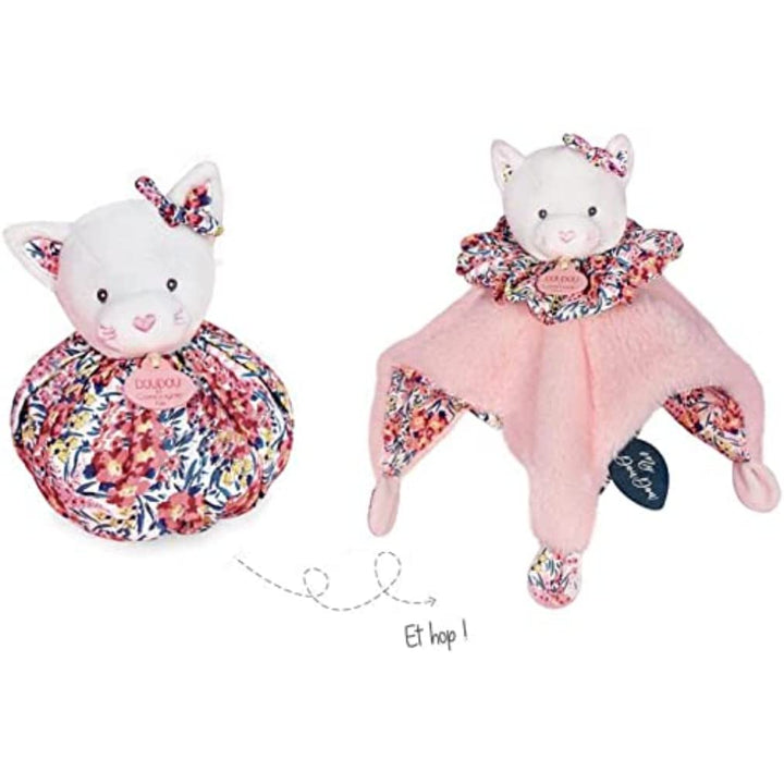 Doudou et Compagnie - DC3933 Kuscheltier mit Kugel, Rosa, 25 cm Rosa Katze, Rosa Katze