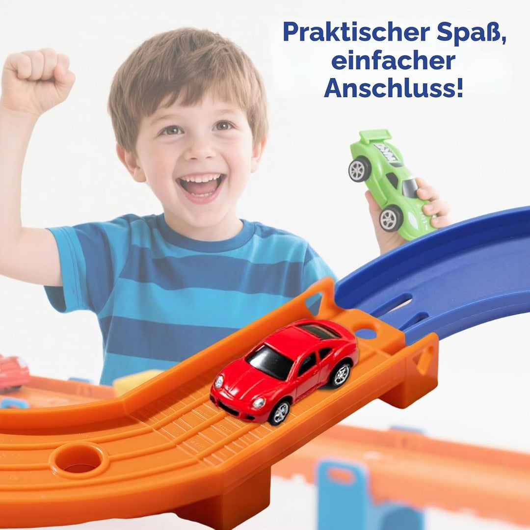 6stk Biegen Bahn Zubehör für Hot Wheels, 90 Grad Gebogene Bahn Track Builder ABS Rennstrecken Kompon