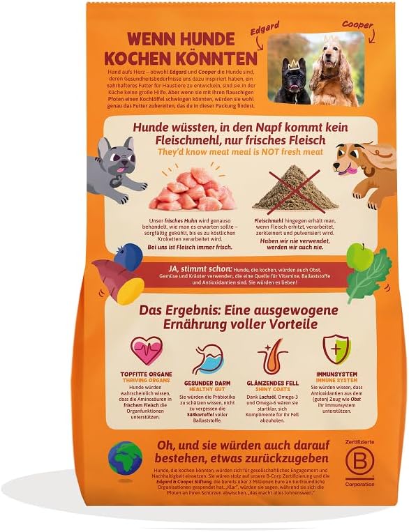 Edgard &amp; Cooper Hundefutter Trocken Getreidefrei Hund Erwachsene Adult Natürliche 7kg Huhn mit viel