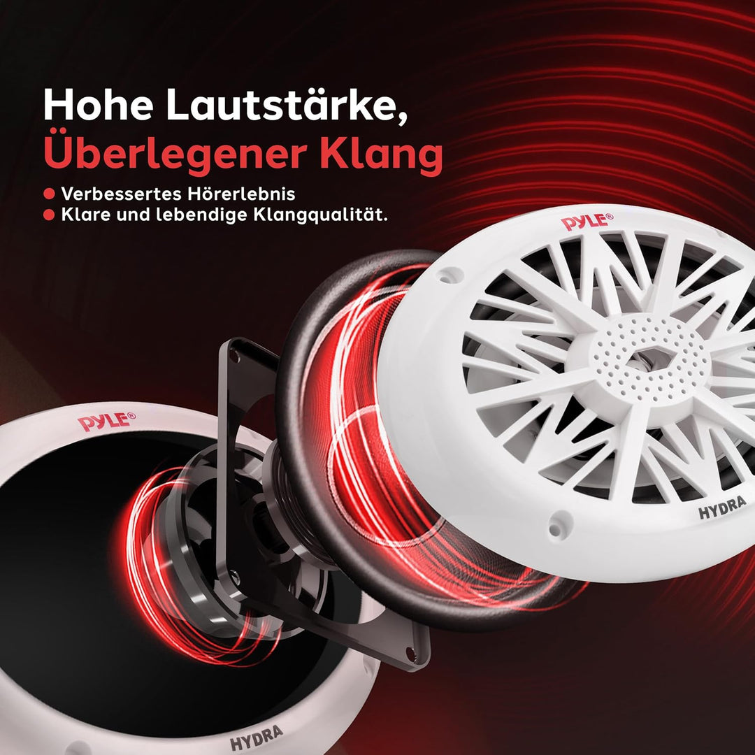 Pyle PLMR692 2-Wege-Unterwasser-Lautsprecher (260 W, 15,24 x 22,86 cm), Weiss