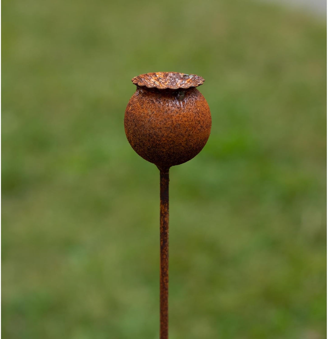 Bornhöft 3er Set Gartenstecker Sonnenhut Metall Rost Gartendeko Edelrost Rankstab Beetstecker Topfst