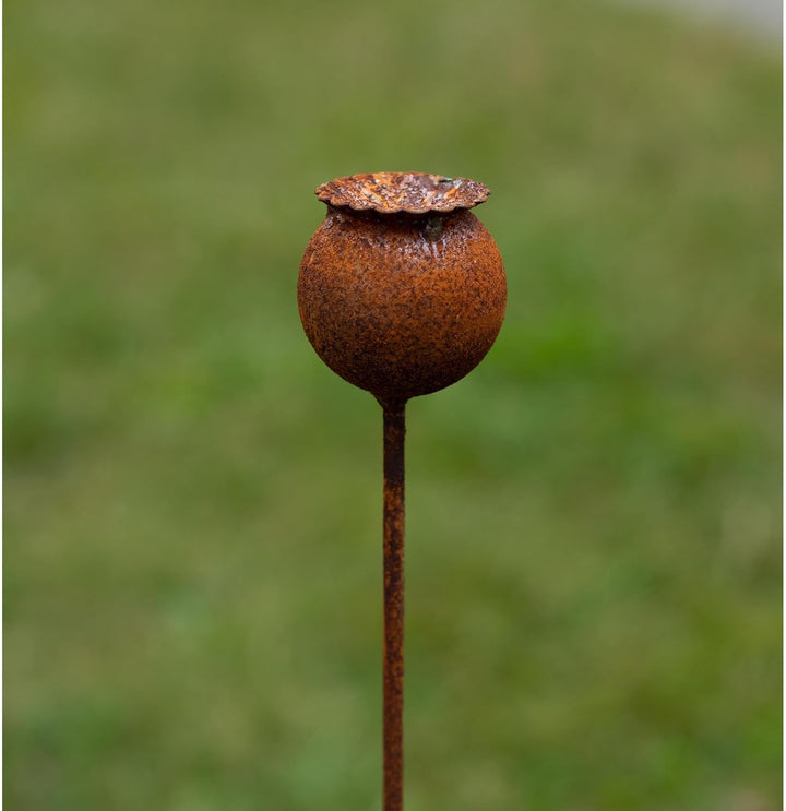 Bornhöft 3er Set Gartenstecker Sonnenhut Metall Rost Gartendeko Edelrost Rankstab Beetstecker Topfst