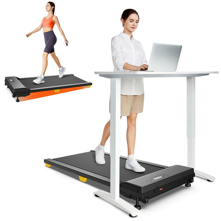 Walking Pad mit 9% Steigung, Laufband Klappbar mit Sicherheitsgriff, One-Touch-HIIT-Modus, Gehen, Jo