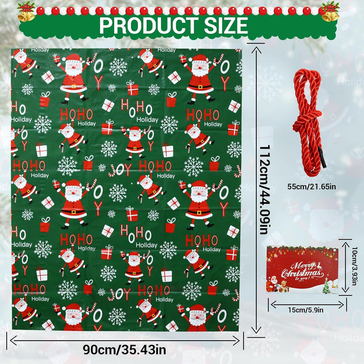 ROSAUI Weihnachtstüten gross, 3 Stück Geschenktüten Weihnachten mit Karten, grosser 90cmx112cm, Weih