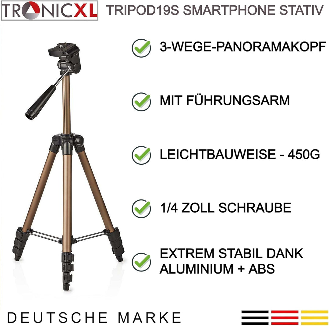 TronicXL Tripod 19S Smartphone Stativ Tisch Kamerastativ Tripod für Samsung Galaxy S23 S22 S21 S20 S
