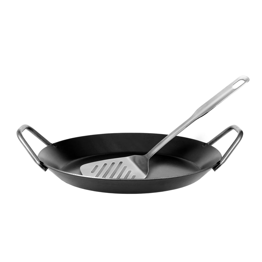 GRÄWE® Profi schmiedeeiserne Servierpfanne (/) 28 cm mit 2 Griffen GLATT