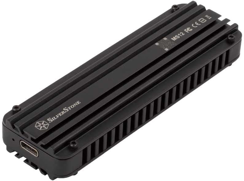 SilverStone Technology SST-MS12-20Gbps SuperSpeed + USB 3.2 Typ C zu NVMe M.2 SSD Gehäuse, schwarz