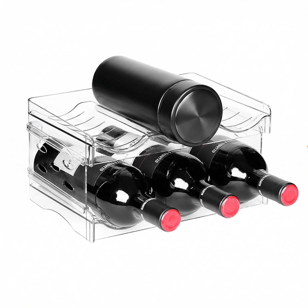 URMONA Stapelbarer Flaschenhalter 2 Ebenen, Flaschenregal für 8 Flaschen | Wein Organizer, Halter fü