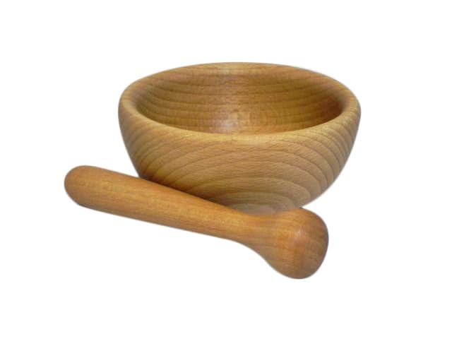 M08 M08 Mörser und Stössel, aus Buchenholz, Gewürzmühle