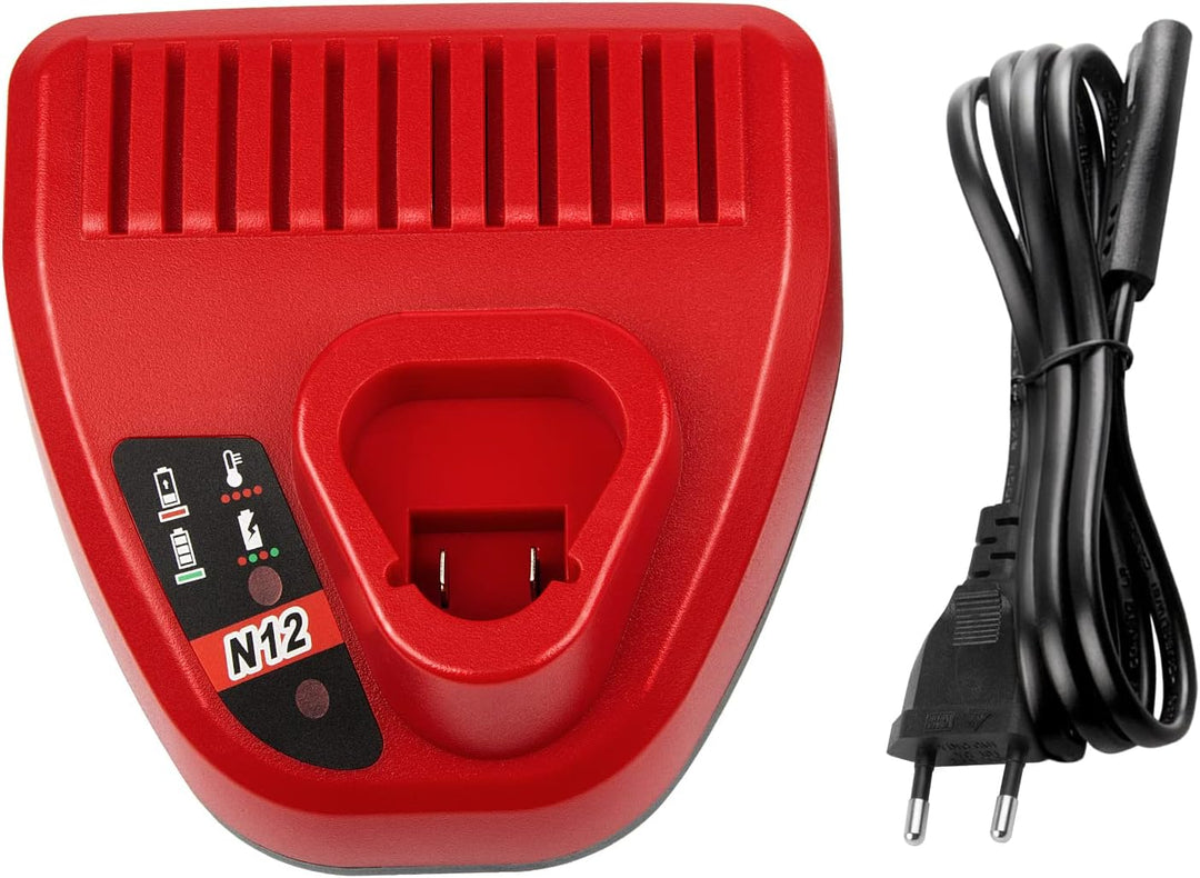 LabTEC 10.8V-12V Ersatz-Ladegerät für Milwaukee M12 Li-Ion Akku, Kompatibel mit Allen M12 Akkus 48-1
