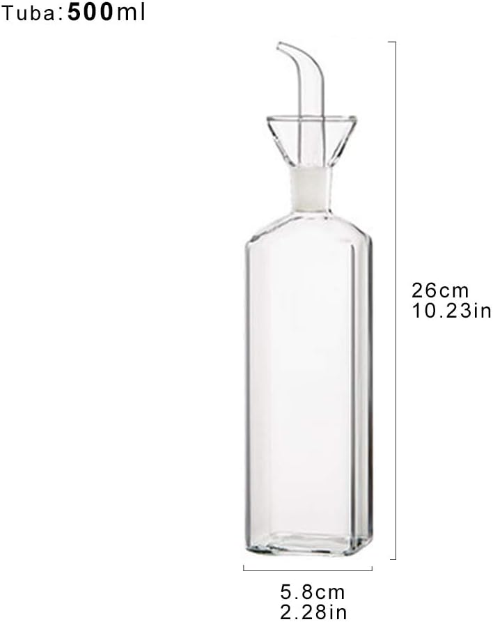 Ölflasche, Glasflasche, Olivenöl, Spender, Kochen, Öl, Essig, Messspender mit Ausguss, für Küche und