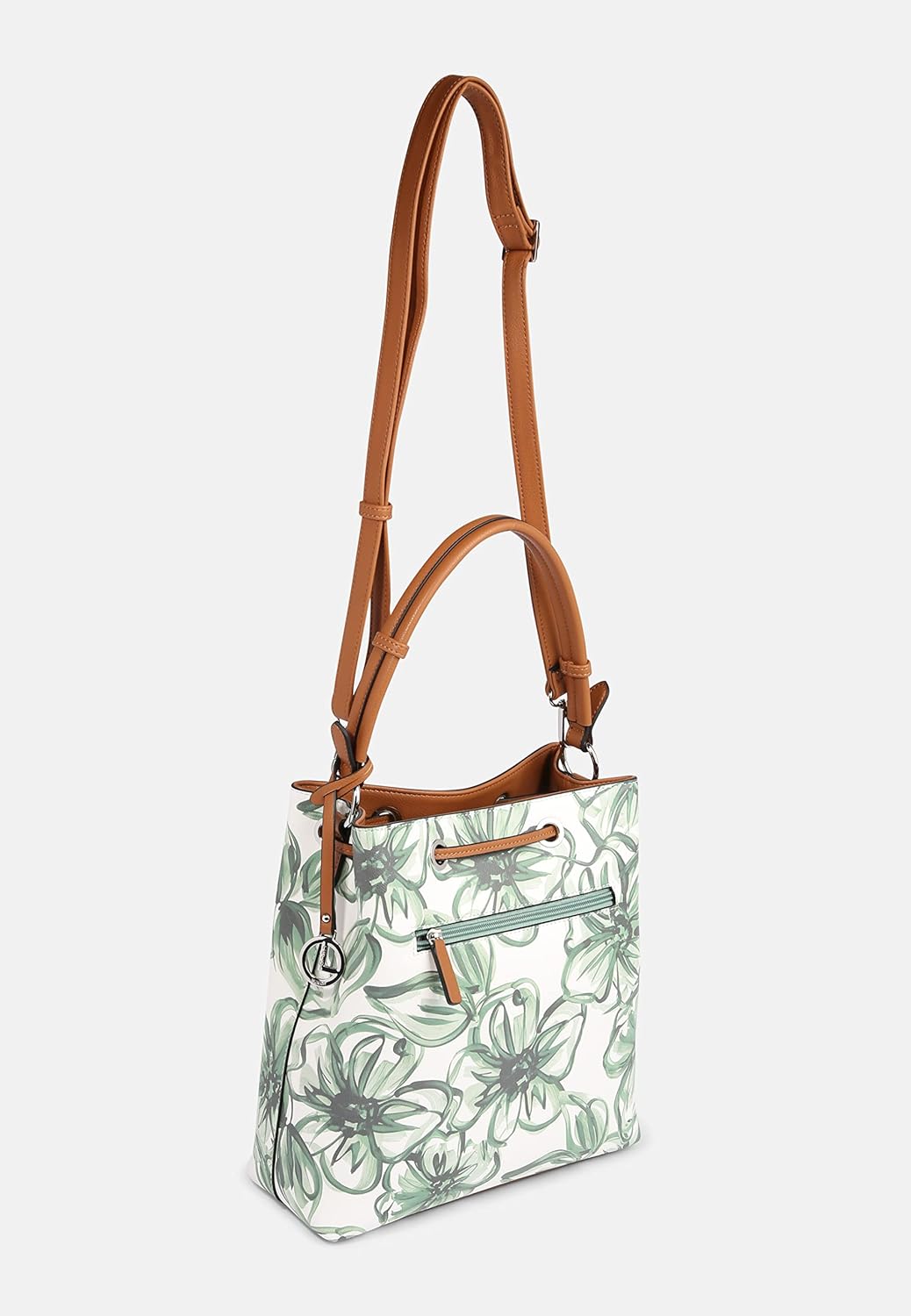 L.CREDI Handtasche Jasmin mit Label-Applikationen