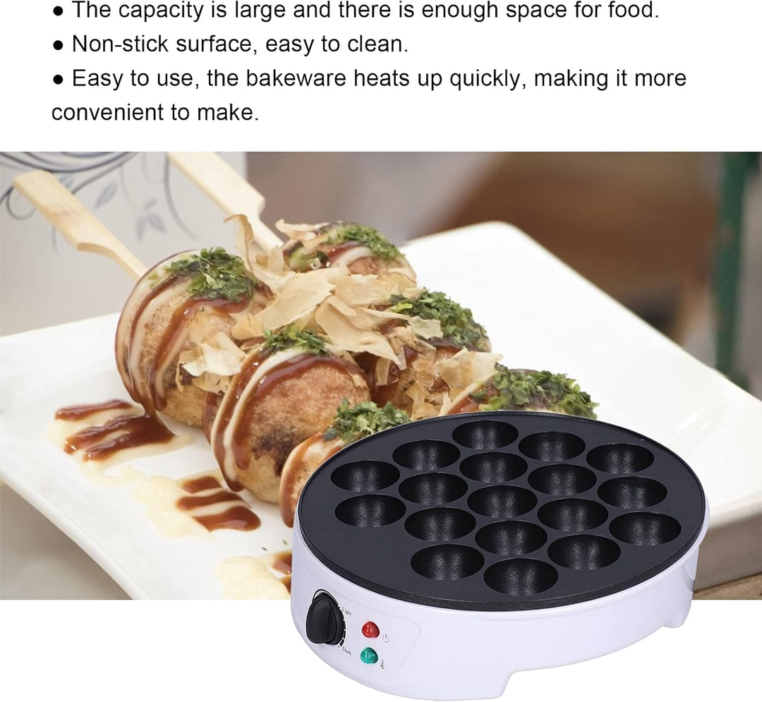Takoyaki Maker,750 W Non-Stick Octopus Grill Tray 18 Löcher zweiseitige Heizung Küchen Elektrische M
