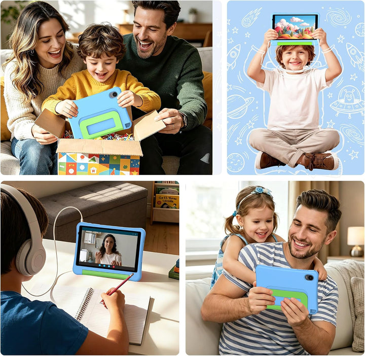 ALLDOCUBE KIDO 8 Zoll Kinder Tablet, Android 15 Go, 32GB ROM, 5000mAh, Blau | 3GB RAM, zwei Lautspre