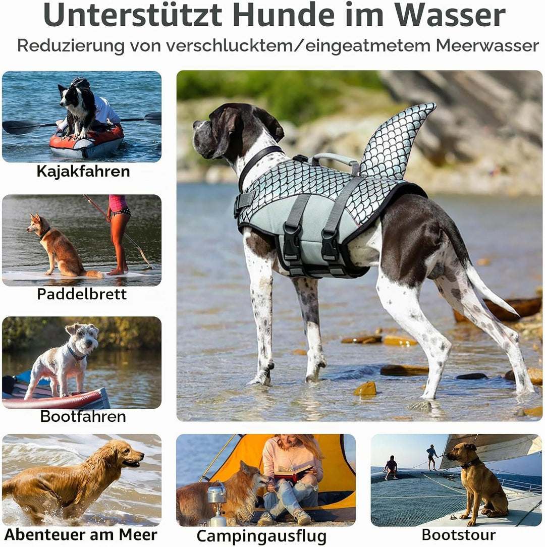 Schwimmwesten für Hunde, Rettungsweste Hunde Schwimmweste Schwimmtraining Hundelebensweste Ripstop F