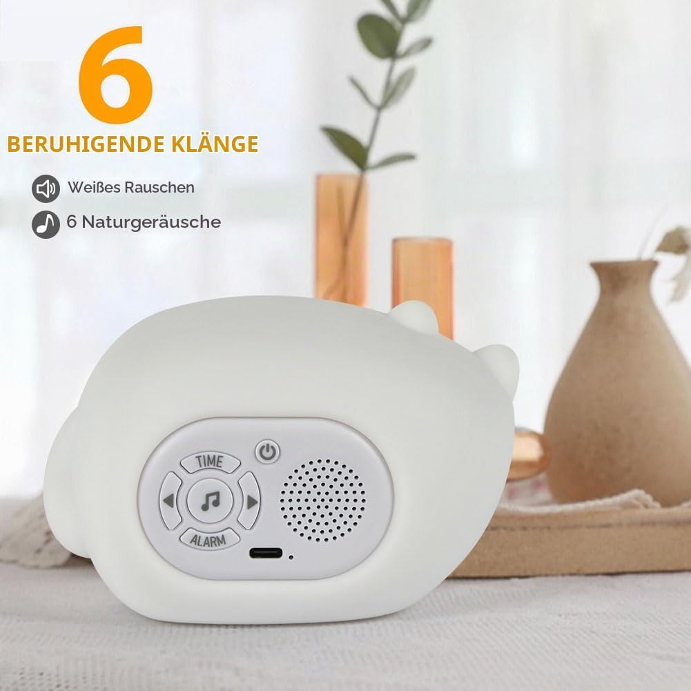 HOTUT Kinder Lichtwecker,Schlaftrainer Kinder mit Nachtlichtern,6 White Noise Kinderwecker,Digitaler