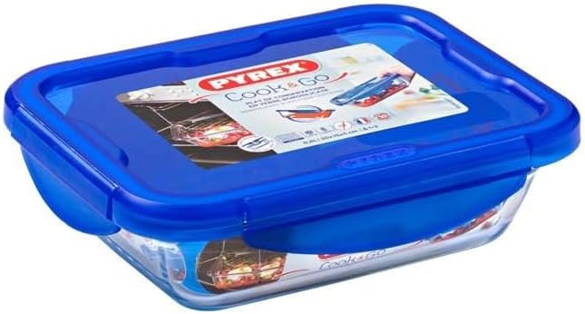 Pyrex Cook & Go Lunchbox, 3 Stück, gleiches Fassungsvermögen (3 x 0,8 l, rechteckig) 3 x 0,8L - rect