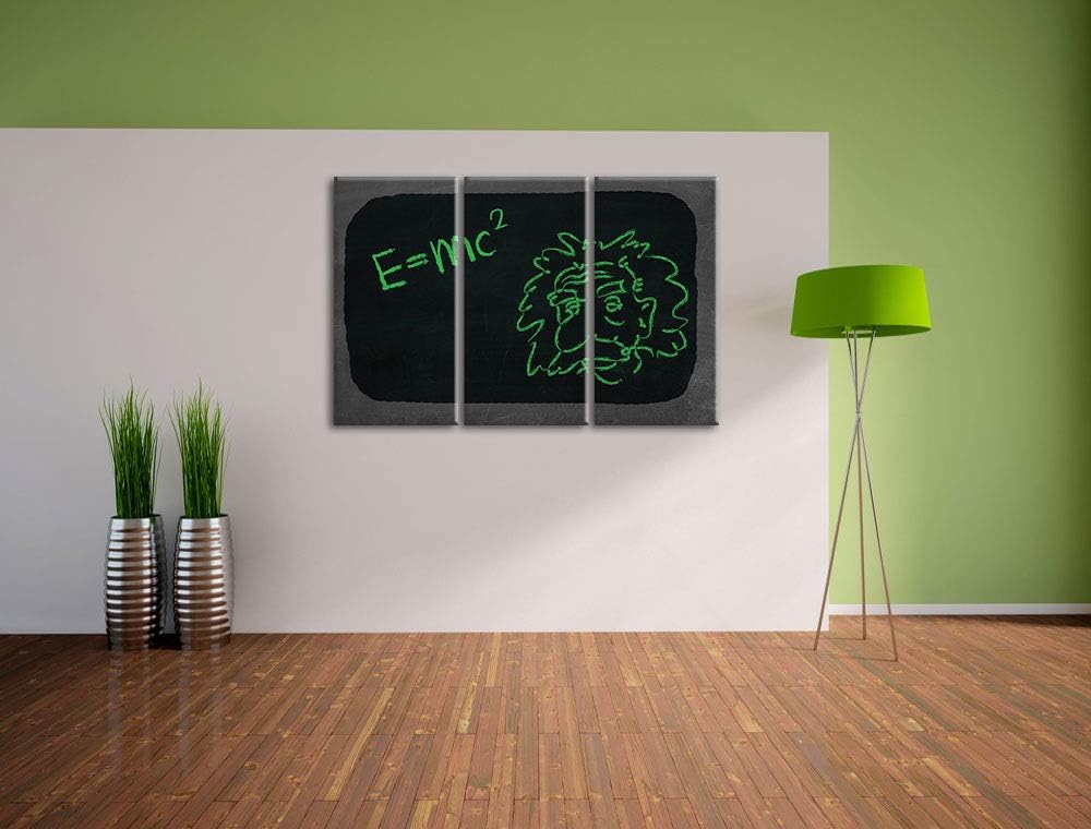 Albert Einstein schwarz/weiss 3-Teiler Leinwandbild 120x80 Bild auf Leinwand, XXL riesige Bilder fer