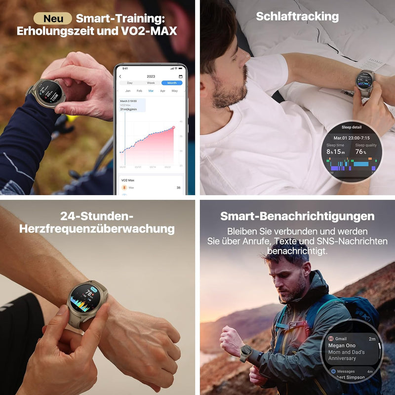 Ticwatch Pro 5 Android Smartwatch für Männer Snapdragon W5+ Gen 1 Wear OS, 80 Stunden Lange Akkulauf