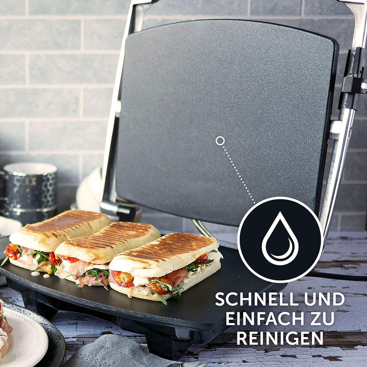 Breville Sandwich/Panini-Toaster | Sandwichmaker im Café-Stil für 4 Scheiben | Edelstahl [VST026X] V