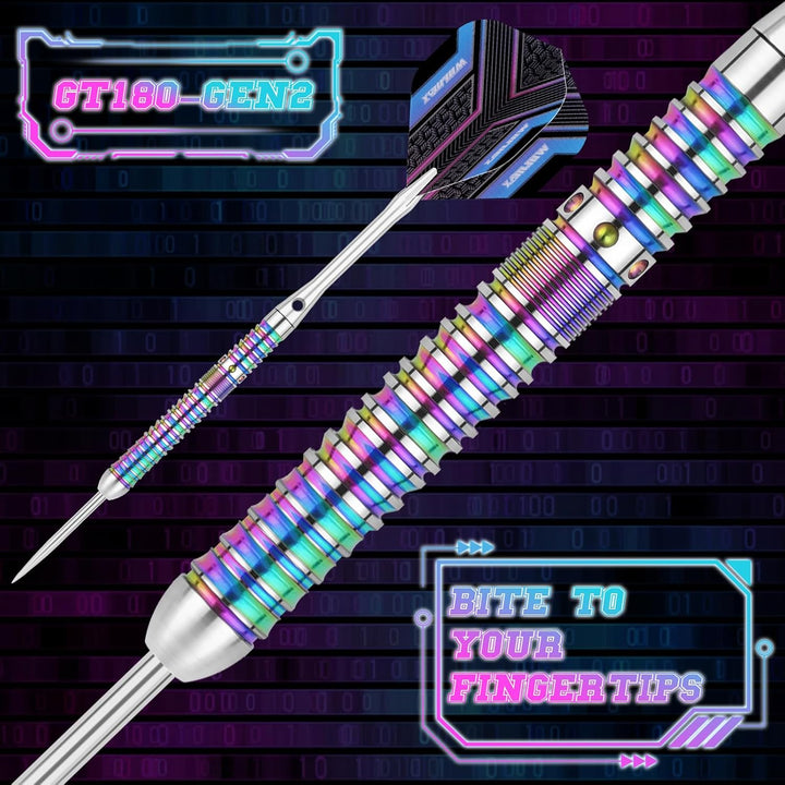 WIN.MAX Dartpfeile mit Metallspitze 90% Tungsten 3 Stück 90% Wolfram Stahl Darts 18-28 Gramm Dart pr