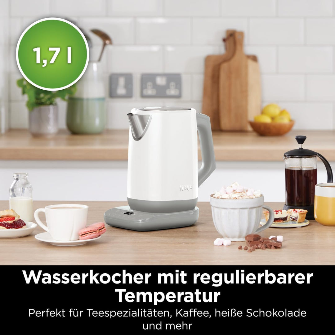 Ninja Wasserkocher Perfect Temperature, 1,7L, LED-Anzeige, Wasserkocher mit Schnellkoch-Funktion und