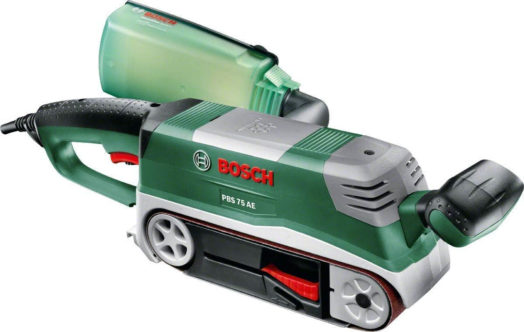 Bosch PBS 75 AE-Set - Bandschleifer + 3tlg. Schleifband-Set für Bandschleifer Holz und Farbe Best fo