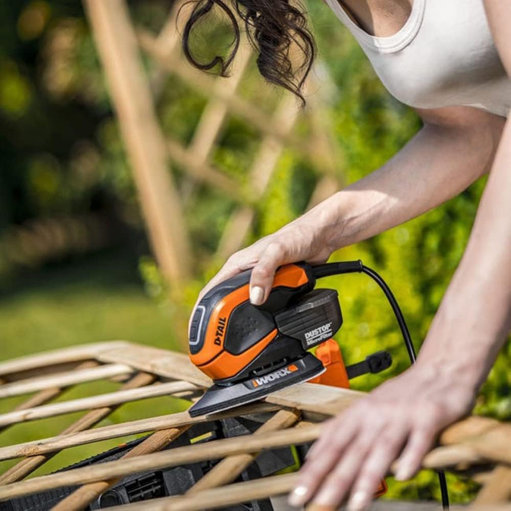 WORX WX648 Schleifer 65W, 230V – Ergonomischer Handschleifer zum Schleifen auch an schwerer zugängli