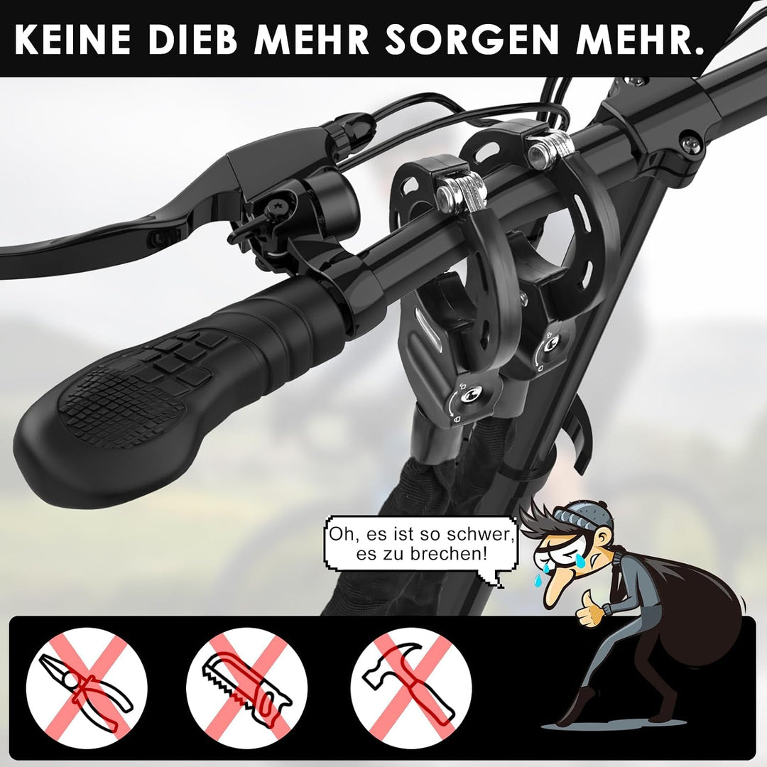 Dreamhigh® E Scooter Schloss, Handschellenschloss für E Scooter, 6mm Dicke Kettenschloss für Scooter