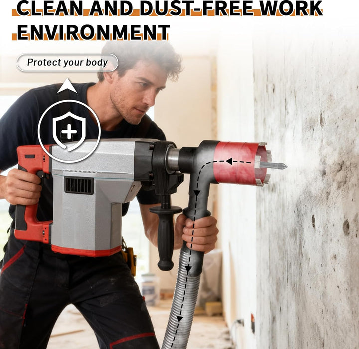 CPROSP Staubabsaugung für Dosensenker, mit einziehbarer Zentrierspitze, Absaugung M16 auf M16, Staub