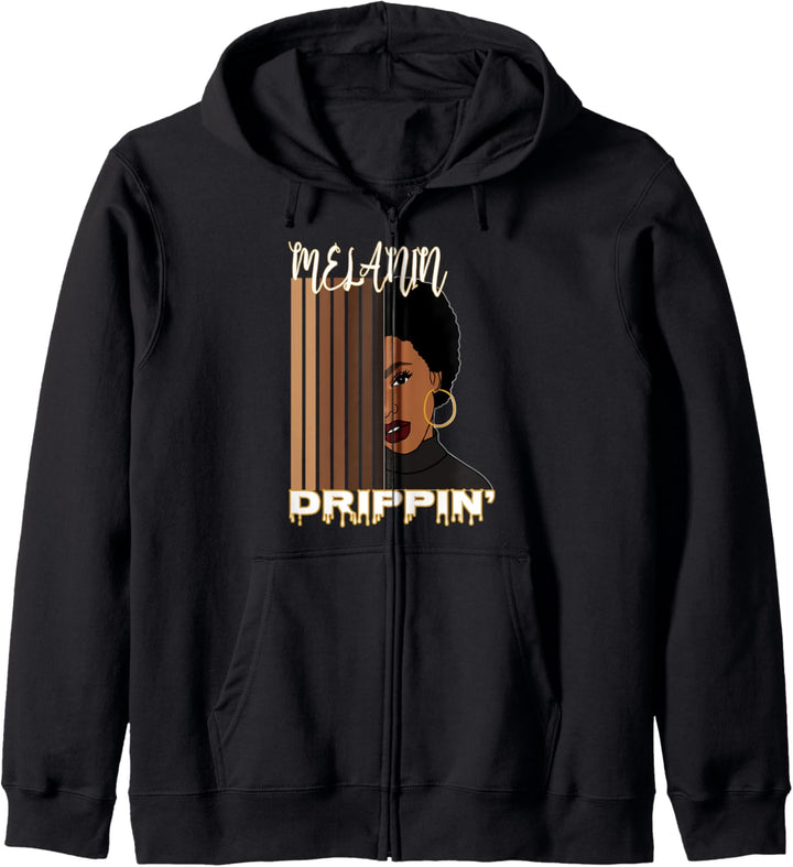 Oheneba: Melanin Drippin Queen Black Afrocentric Pride Afro Kapuzenjacke