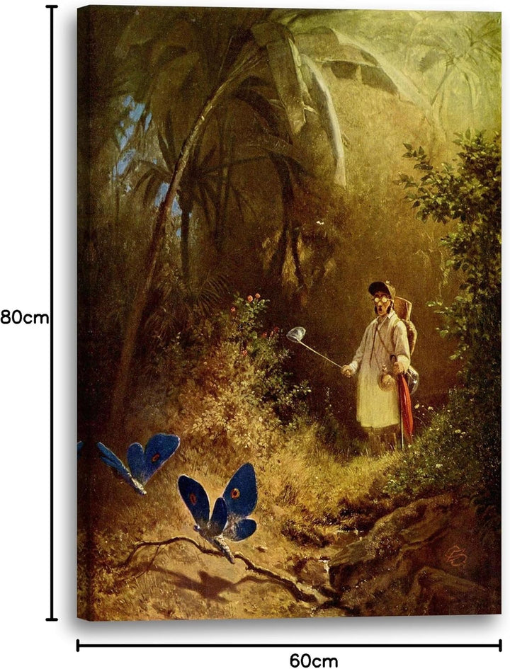 Printed Paintings Leinwand (60x80cm): Carl Spitzweg - Der Schmetterlingsjäger 60x80 cm, 60x80 cm