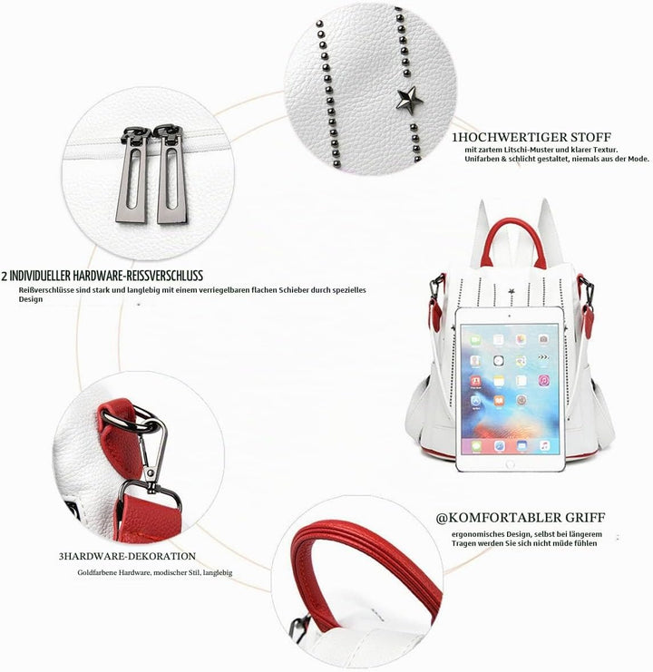 BUKESIYI Damen Tasche Rucksack Handtasche Frauen backpack Klein Anti Diebstahl Schulrucksack Laptop