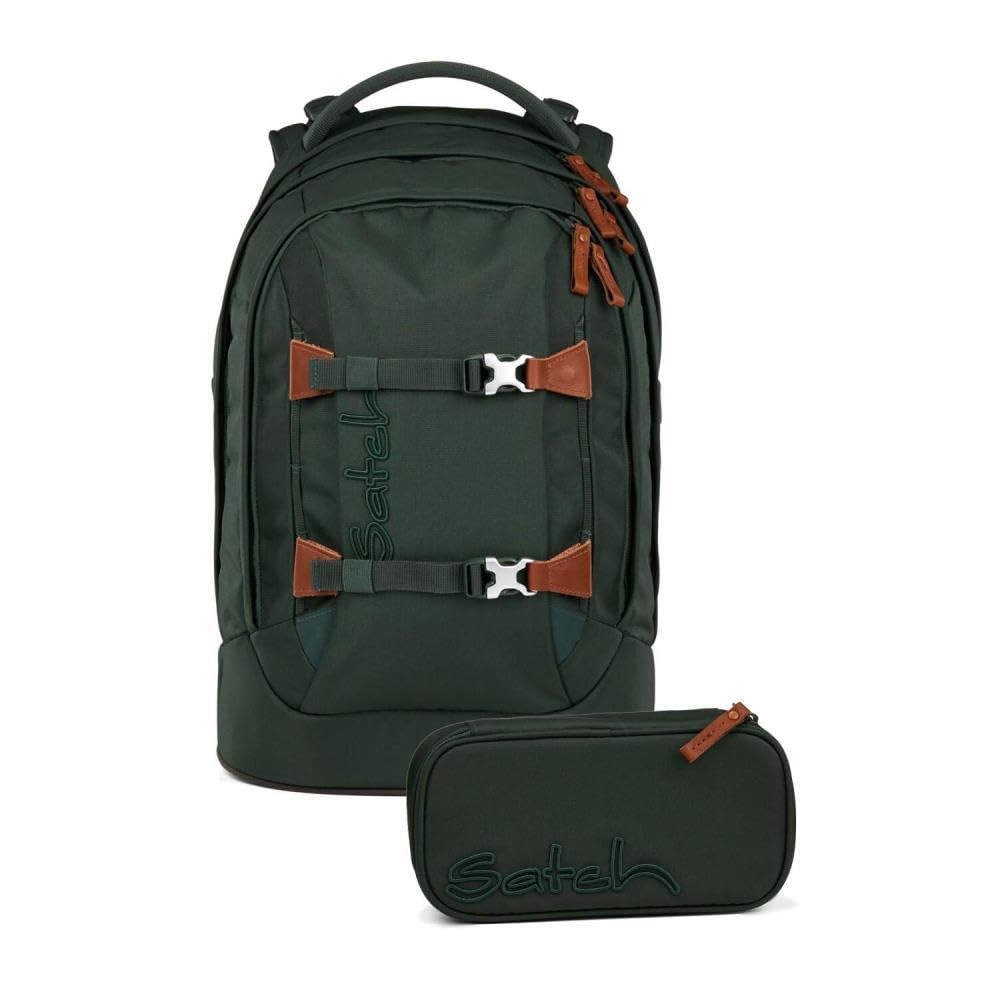 Satch pack Nordic Skandi Edition Schulrucksack Set 2tlg. inkl. Schlamperbox (Nordic Forest Green), N