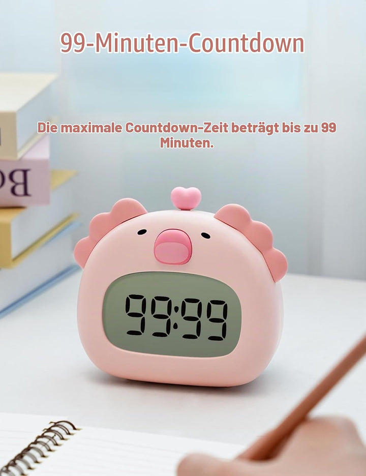 IHALO Cute Axolotl Kinderwecker, Nachttischwecker mit Nachtlicht, digitales LED-Display, 3,15 Zoll,