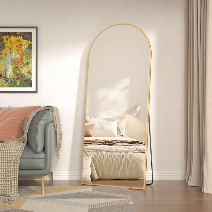 CASSILANDO Ganzkörperspiegel, 165X60cm gewölbter Spiegel, Bodenspiegel mit Ständer, hängend oder leh
