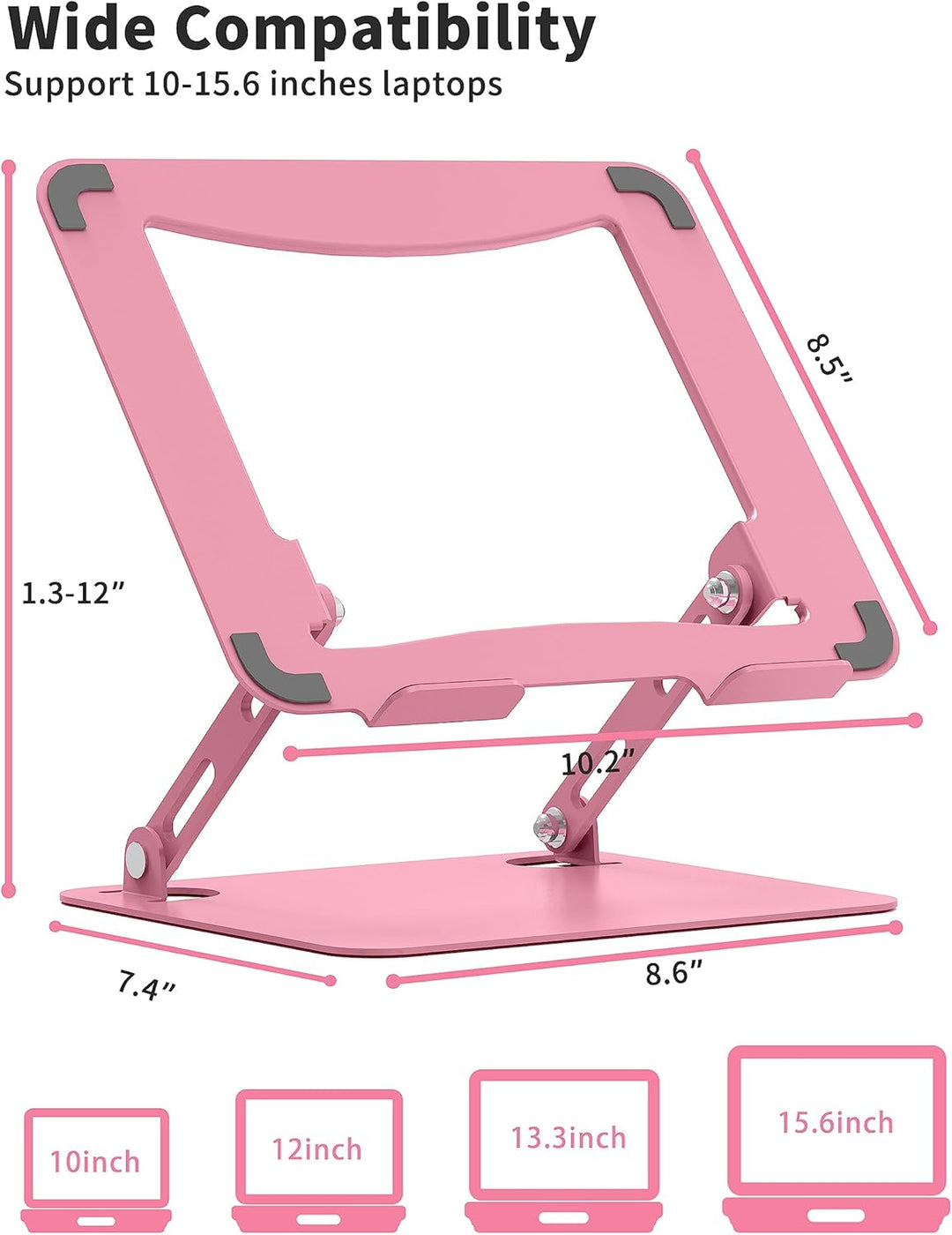 SOUNDANCE Einstellbarer Laptop Ständer, Tragbarer Laptop Riser, Ergonomischer Design Computer Halter