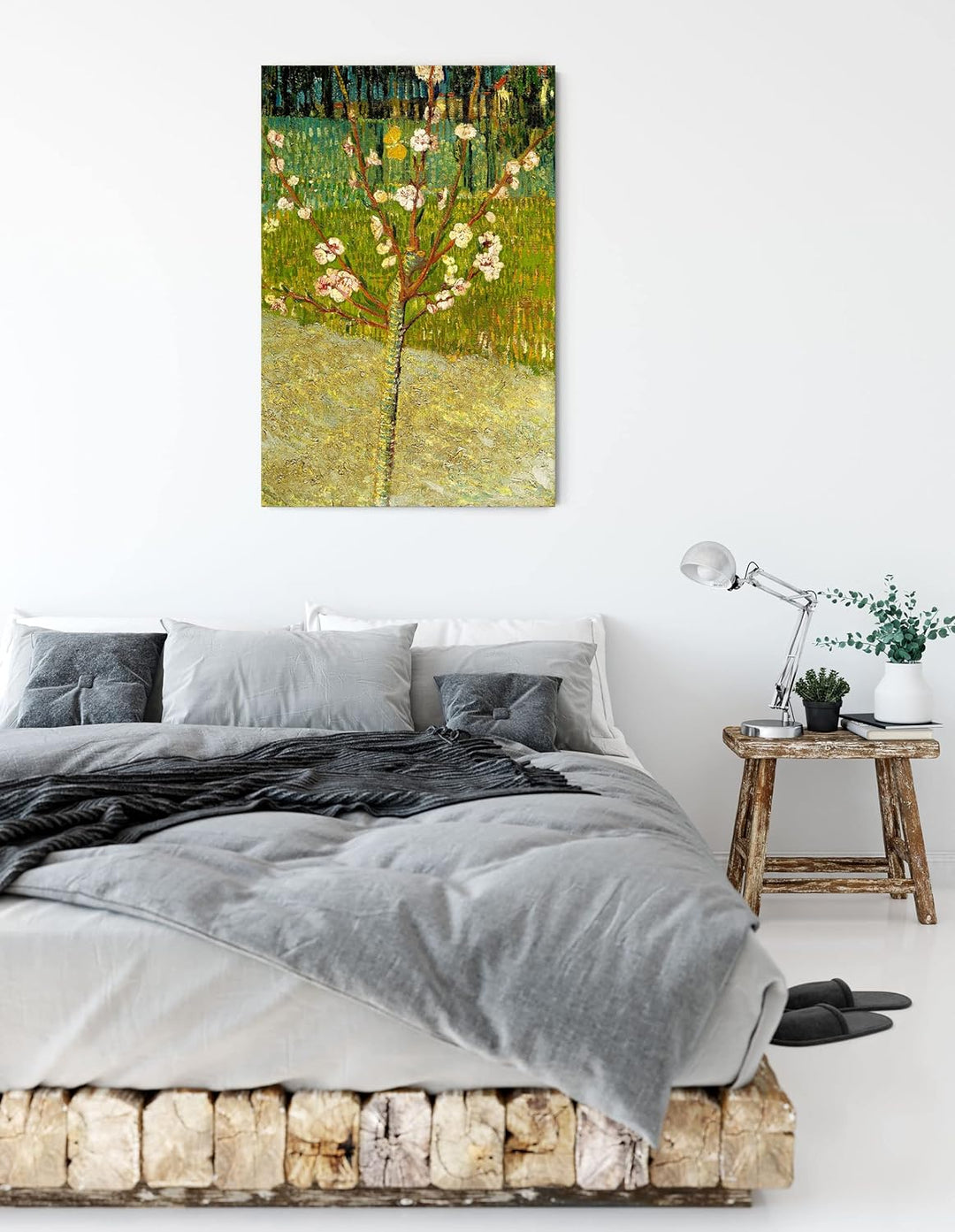 Vincent Van Gogh - Blühender Mandelbaum als Leinwandbild / Grösse: 100x70 cm / Wandbild / Kunstdruck