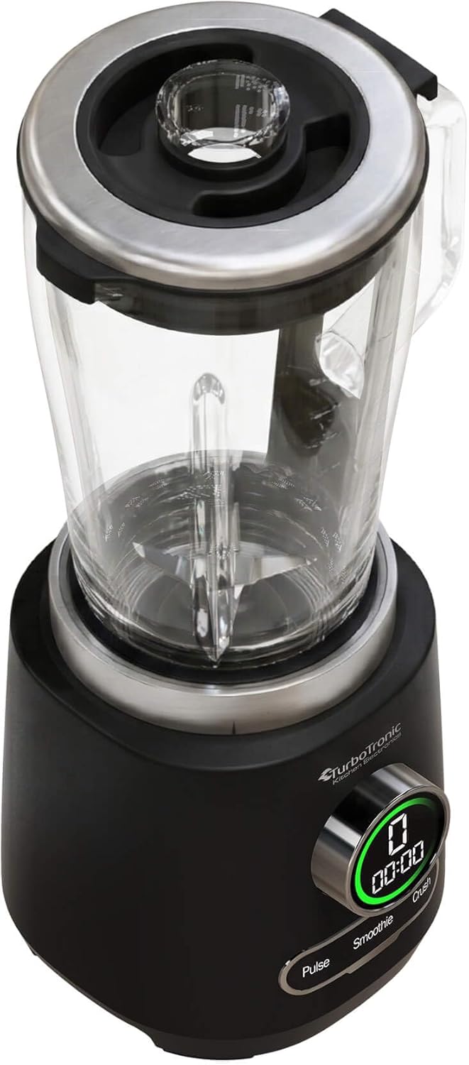 TurboTronic Standmixer - BG7-2100 Watt (25.000 RPM) mit 2,0 L Glasbehälter Edelstahl, Glas Smoothie