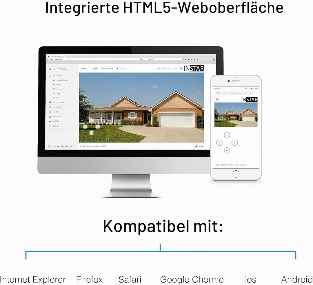 INSTAR IN-9420 2K+ Weiss - LAN/PoE/WLAN Überwachungskamera mit KI (AI) - IP Kamera - PIR - Steuerbar