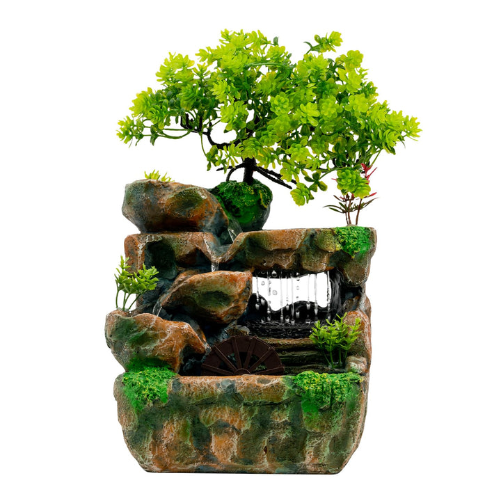 LED Drunnen Garten Tisch Zimmer Brunnen Schalen Steingärten Wasser Bäume Lampe zimmerbrunnen Wassers