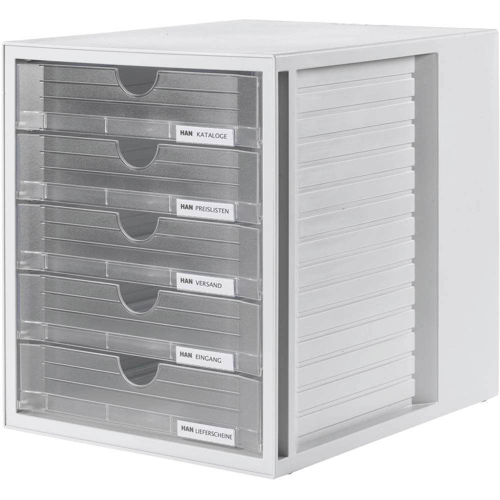 HAN Schubladenbox SYSTEMBOX mit 5 geschlossenen Schubladen, Schreibtisch oder im Schrank, inkl. Ausz