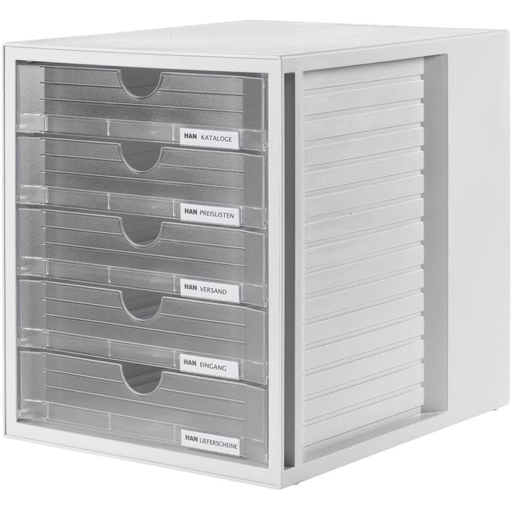 HAN Schubladenbox SYSTEMBOX mit 5 geschlossenen Schubladen, Schreibtisch oder im Schrank, inkl. Ausz