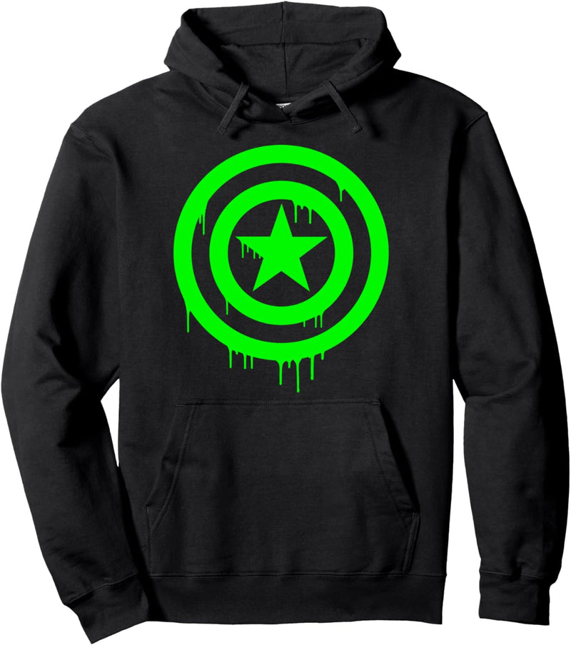 Marvel Captain America Shield Dripping Green Ooze Pullover Hoodie