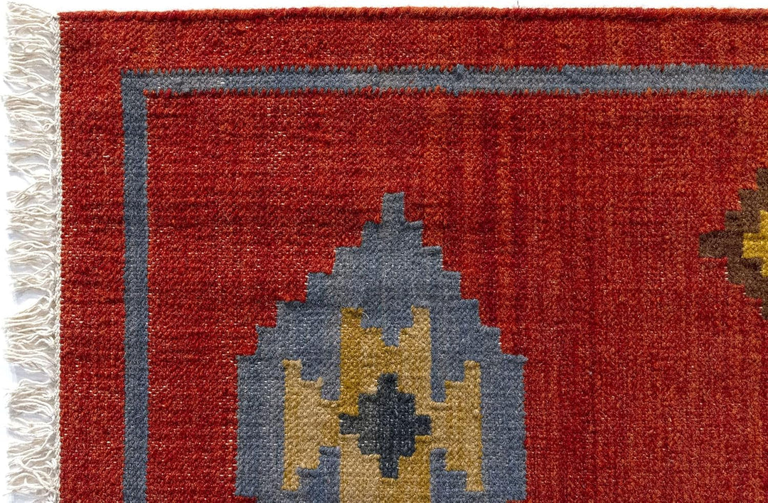HAMID - Kelim Teppich Lori mit Geometrischem Oriental Design, Kelim Teppich 100% Wolle, Handgeknüpft