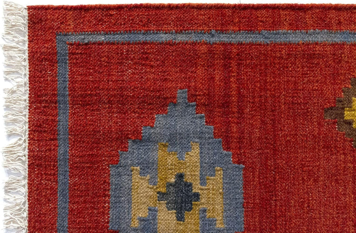 HAMID - Kelim Teppich Lori mit Geometrischem Oriental Design, Kelim Teppich 100% Wolle, Handgeknüpft